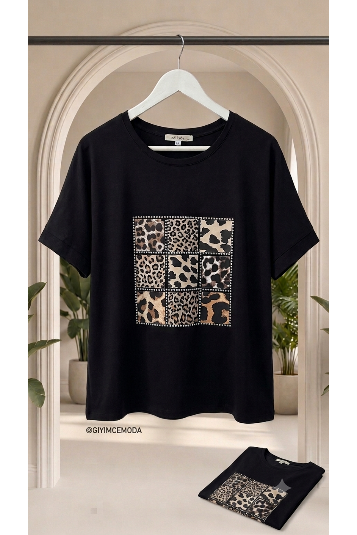 LEOPAR SİYAH TİŞÖRT    