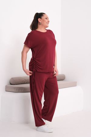 BORDO İP DETAYLI LİKRALI TAKIM   