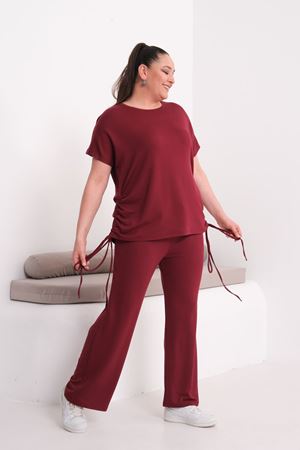BORDO İP DETAYLI LİKRALI TAKIM   