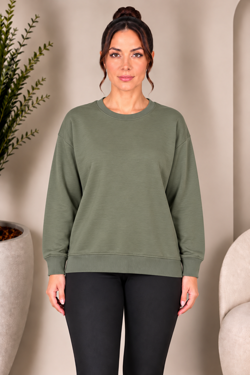 BASİC YEŞİL SWEATSHİRT
