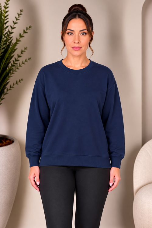BASİC LACİVERT SWEATSHİRT 