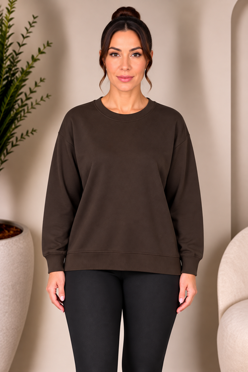 BASİC ACI KAHVERENGİ SWEATSHİRT  