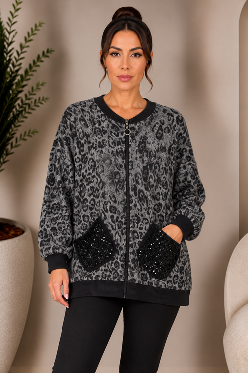 YUMOŞ SİYAH LEOPAR CEKET 