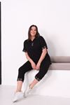 SİYAH TAŞ DETAYLI KAPRİ TAKIM